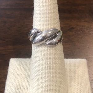 Vintage Sterling Silver Twist Ring Sz 6-1/2